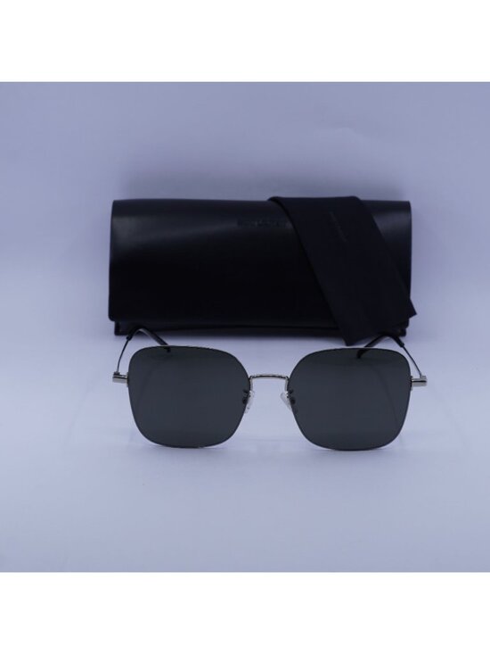 Saint Laurent SL410 WIRE 004 Square Sunglasses - Silver / Grey main image 8